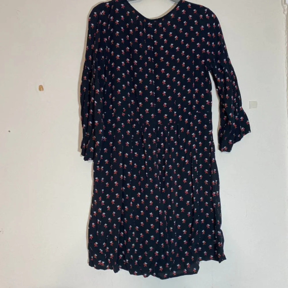 GAP Black and Red Long Sleeve Floral Shift Dress Women's Size Medium - Picture 4 of 6